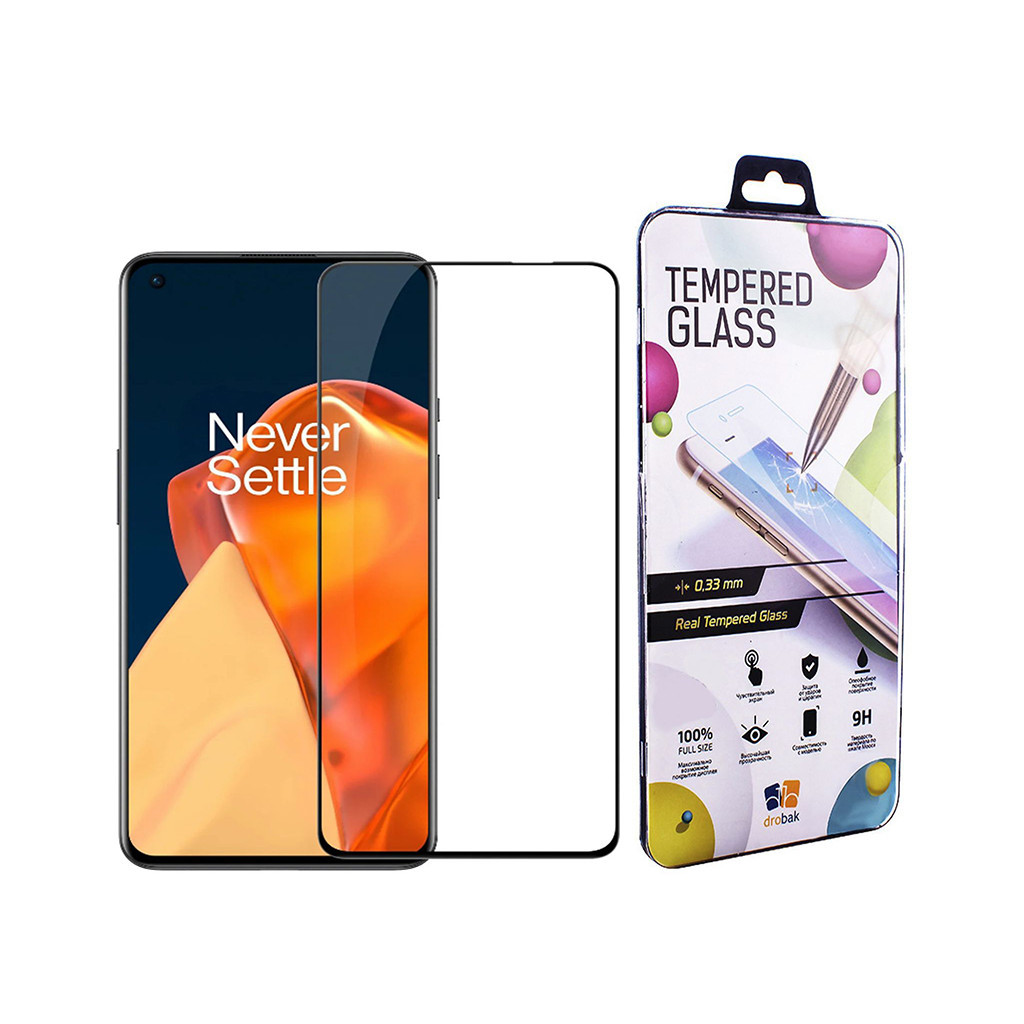 Скло захисне Drobak OnePlus 9 Black Frame A+ (474786) - зображення 1