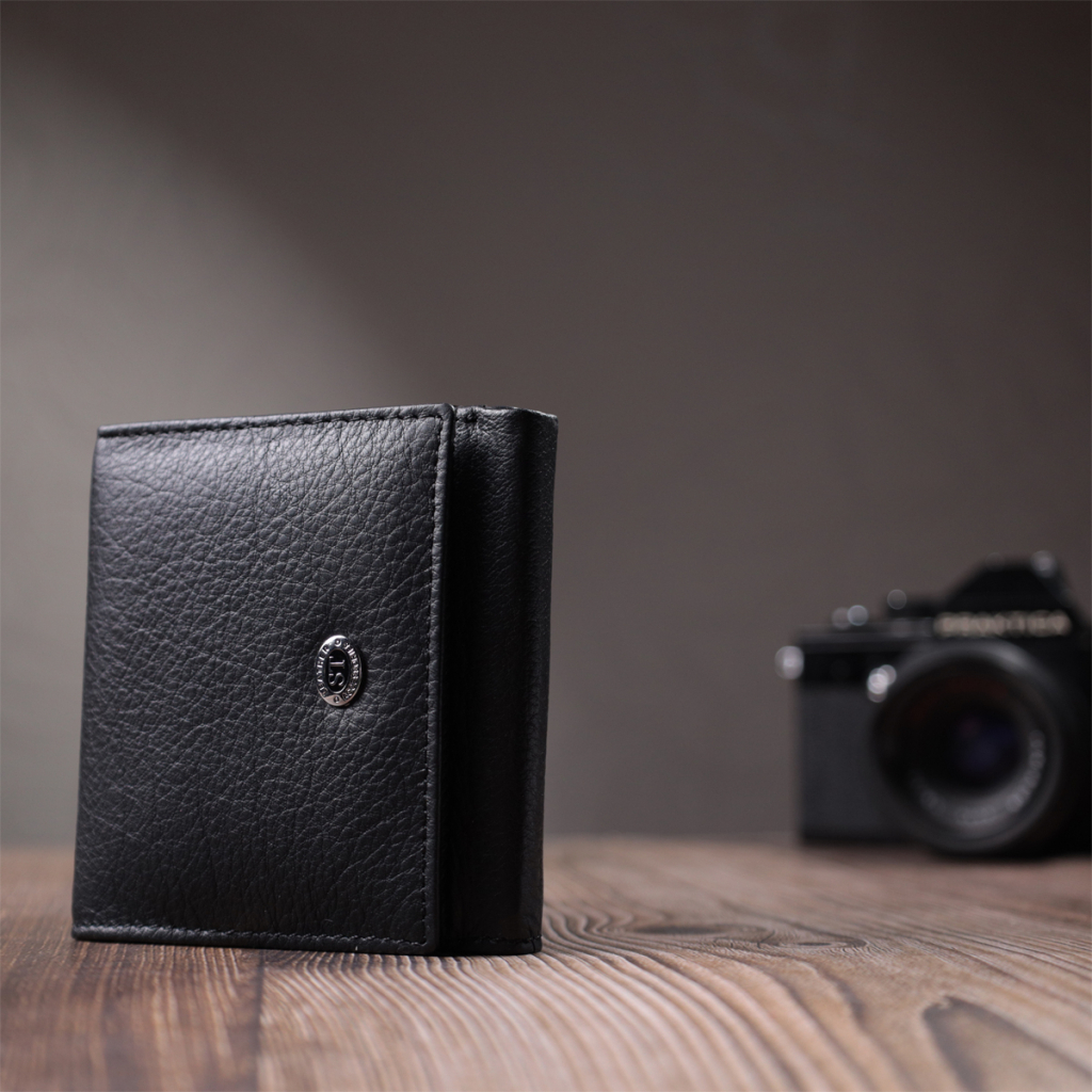 Гаманець ST Leather З натуральної шкіри Чорний (22709) - зображення 9