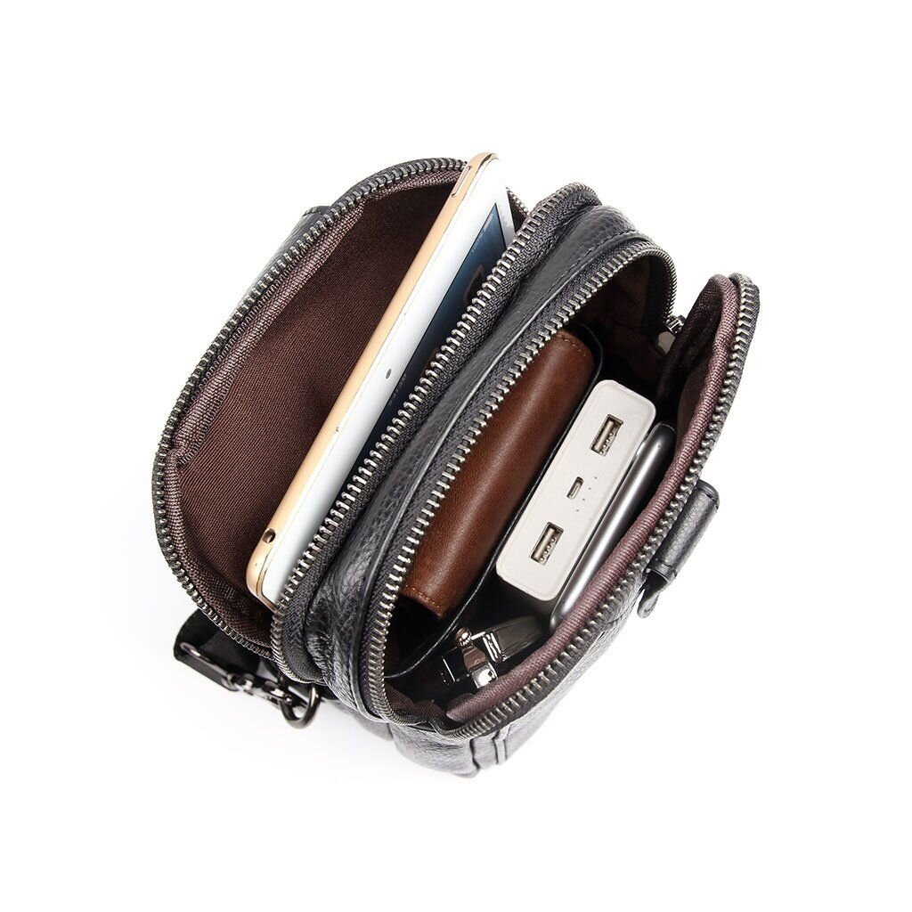 Сумка Vintage Шкіряна в зернистій шкірі через плече Чорна (14950) - зображення 8