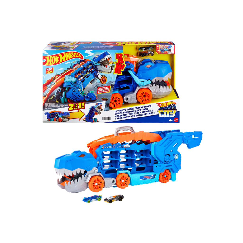 Автотрек Hot Wheels Мега-транспортер Неймовірний Ті-Рекс (HNG50) - зображення 1