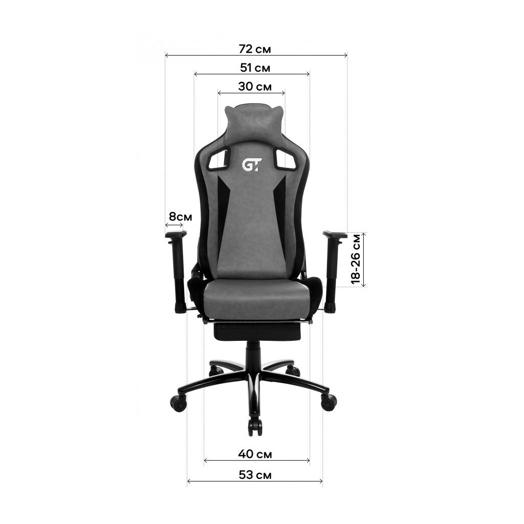 Крісло ігрове GT Racer X-5108 Black - зображення 11