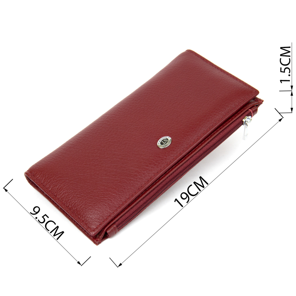 Гаманець ST Leather Темно-червоний (19380) - зображення 3