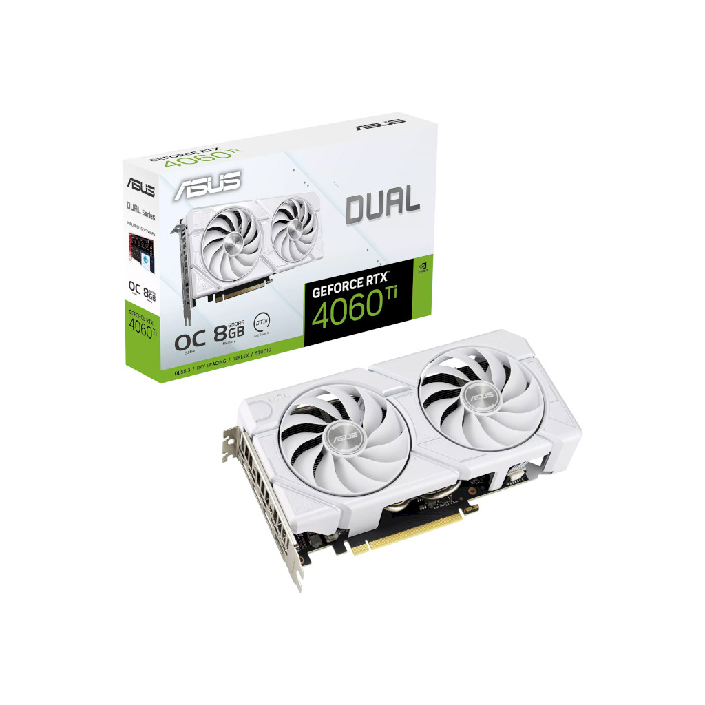 Відеокарта ASUS GeForce RTX4060Ti 8Gb DUAL OC EVO WHITE (DUAL-RTX4060TI-O8G-EVO-WHITE) - зображення 2