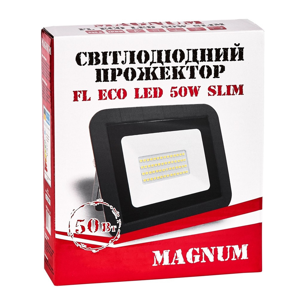 Прожектор MAGNUM FL ECO LED 50Вт slim 6500К IP65 (90011661) - зображення 4
