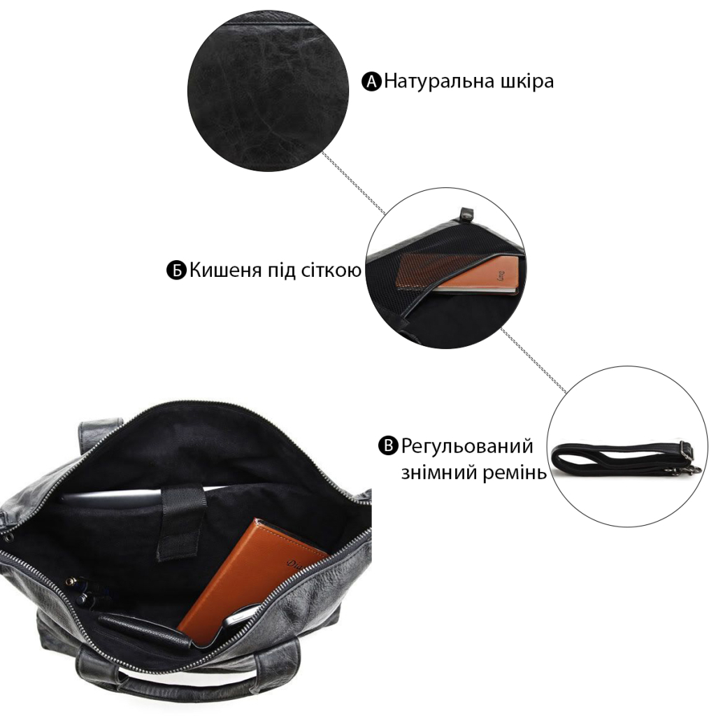Сумка Vintage Чорна (14067) - зображення 4