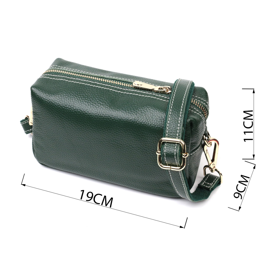 Сумка Vintage З натуральної шкіри Зелена (22277) - зображення 3