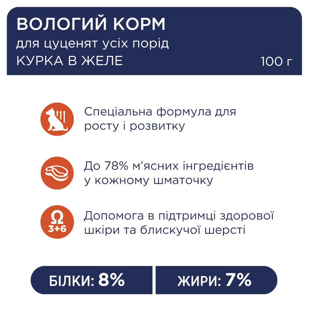 Вологий корм для собак Club 4 Paws для цуценят з куркою в желе 100 г (4820083908897) - зображення 3