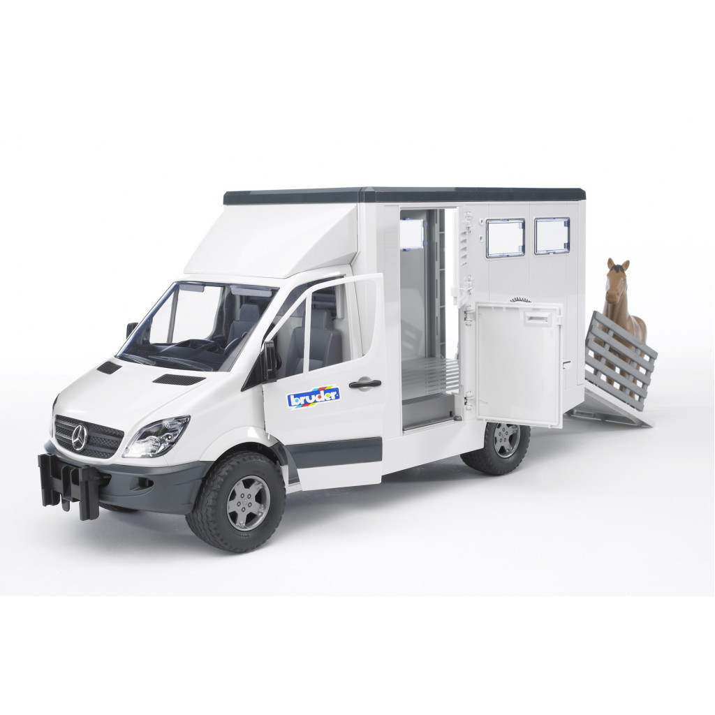 Спецтехніка Bruder МВ Sprinter транспортер для тварин з конячкою M1:16 (02533) - зображення 3