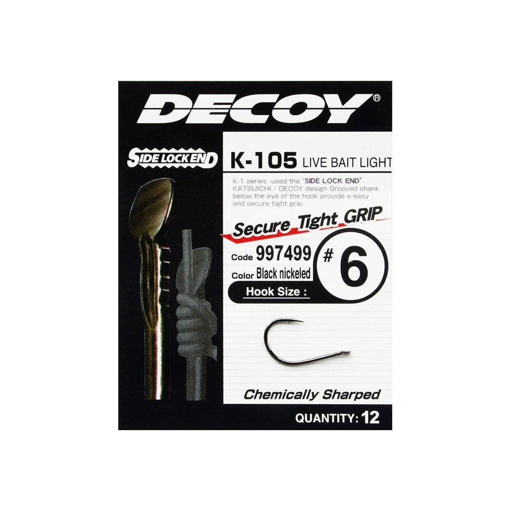 Гачок Decoy K-105 Live bait light 10 (12 шт/уп) (1562.03.40) - изображение 2