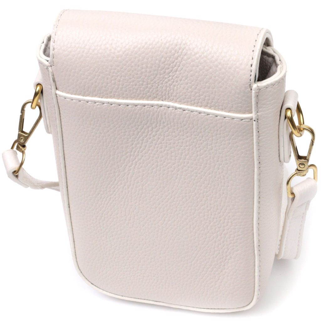 Сумка Vintage Шкіряна жіноча вертикального формату з клапаном Біла (22309) - зображення 2