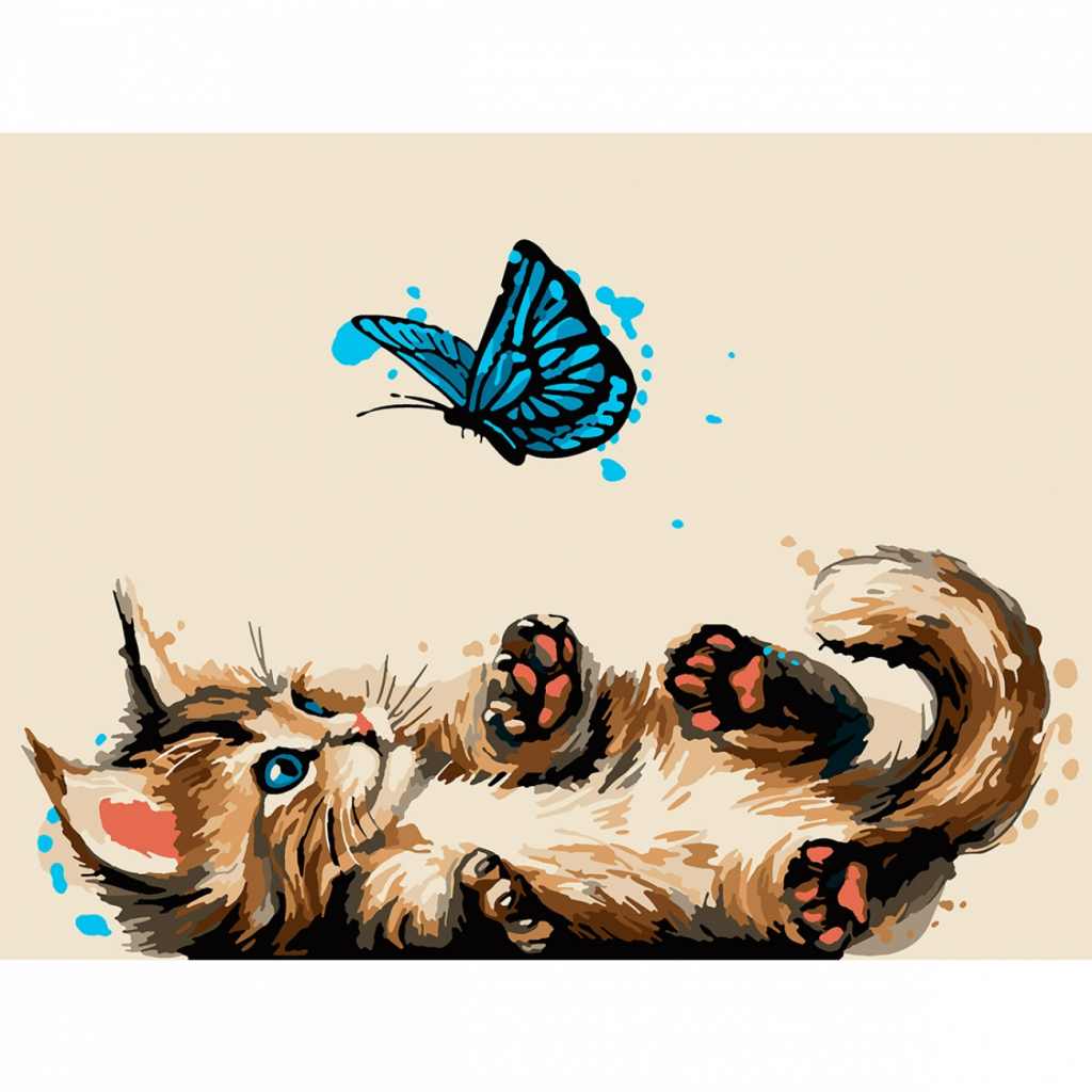 Картина по номерам Santi Сірий мейн-кун 30*40 см (953969) - зображення 1