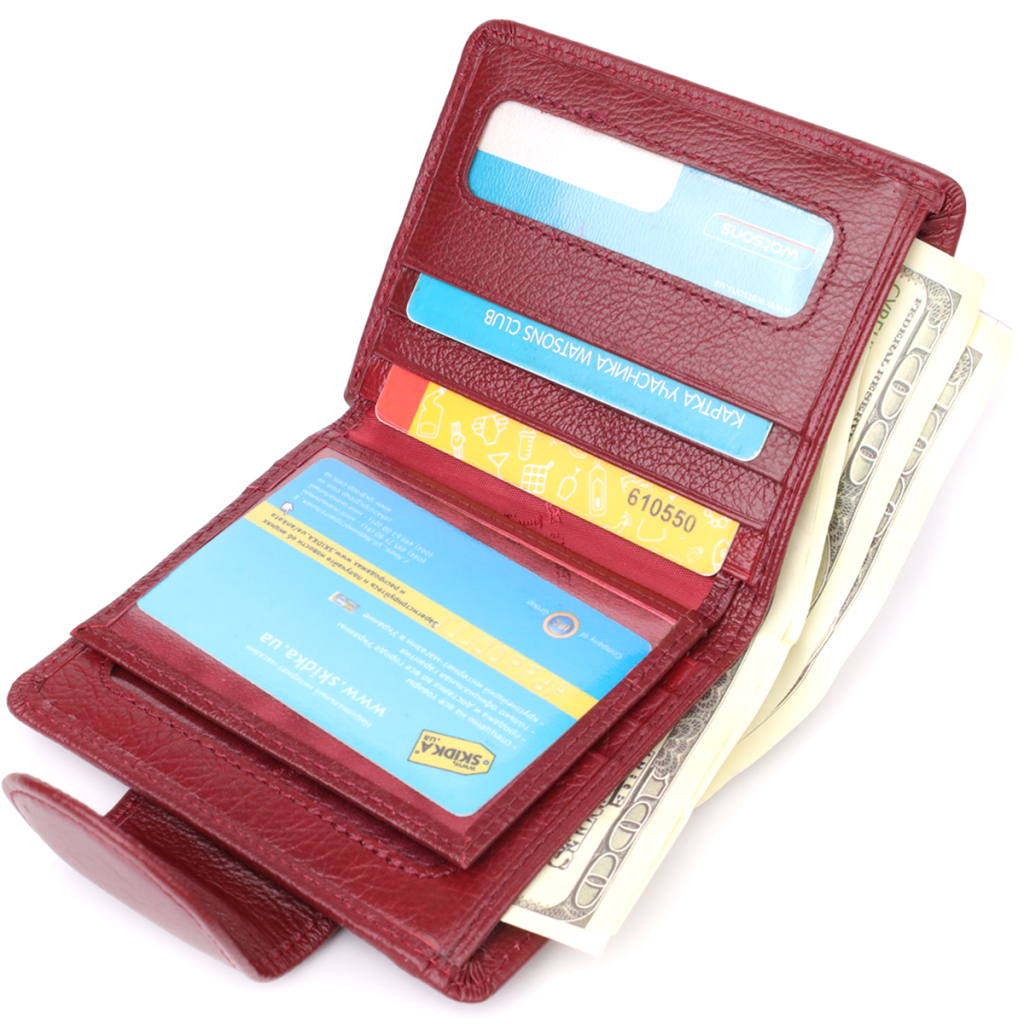 Гаманець ST Leather З натуральної шкіри Бордовий (23071) - зображення 7