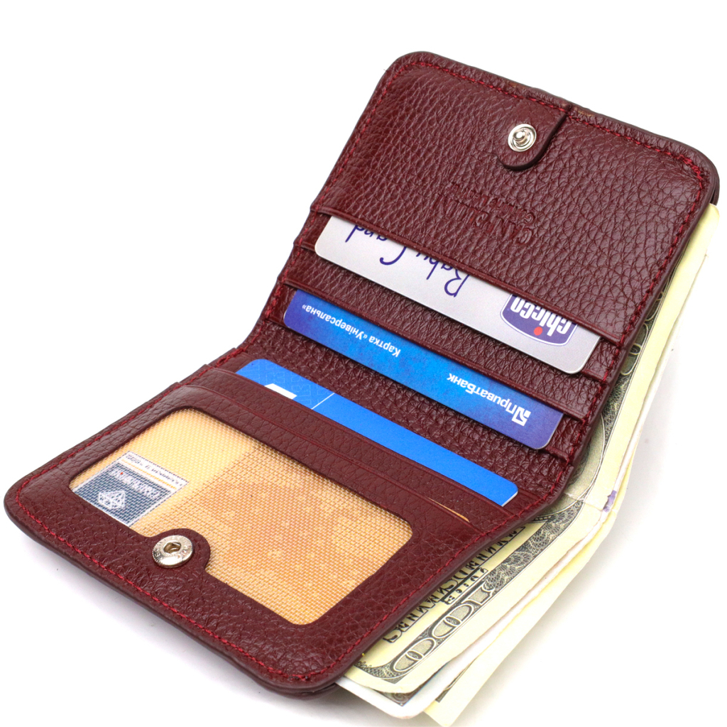 Гаманець Canpellini З натуральної шкіри флотар Бордовий (21802) - зображення 6