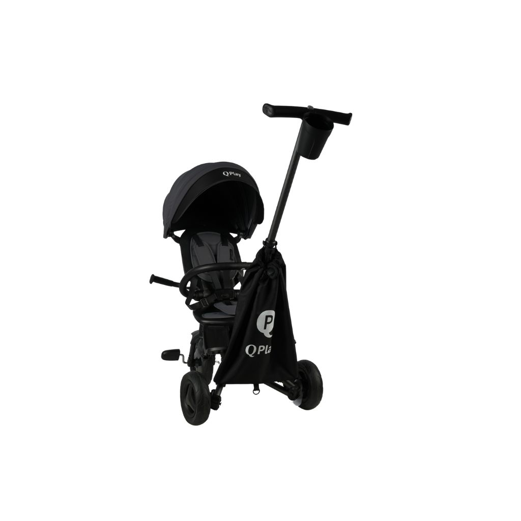 Дитячий велосипед QPlay Nova+ Rubber складаний триколісний Ultimate Black (S700-17Nova+RubberUB) - зображення 2