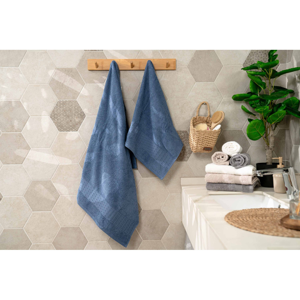 Рушник Ardesto набір махрових Lotus 2 шт 50х90см, 70х140см, 100% бавовна, синій (ART2357NA) - изображение 2