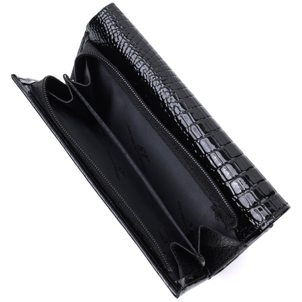 Гаманець ST Leather Три складення з натуральної шкіри Чорний (22707) - зображення 7