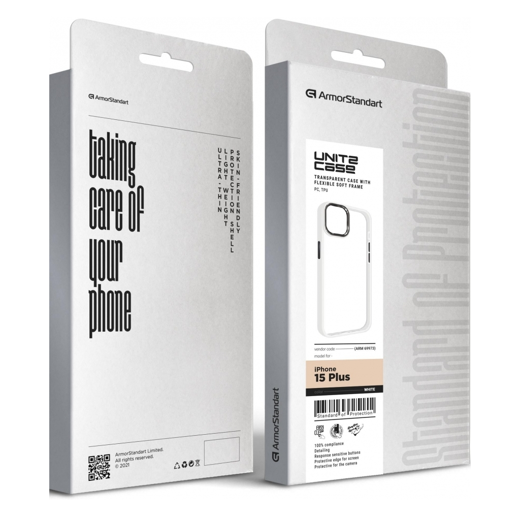 Чохол до мобільного телефона Armorstandart UNIT2 Apple iPhone 15 Plus White (ARM69973) - зображення 5