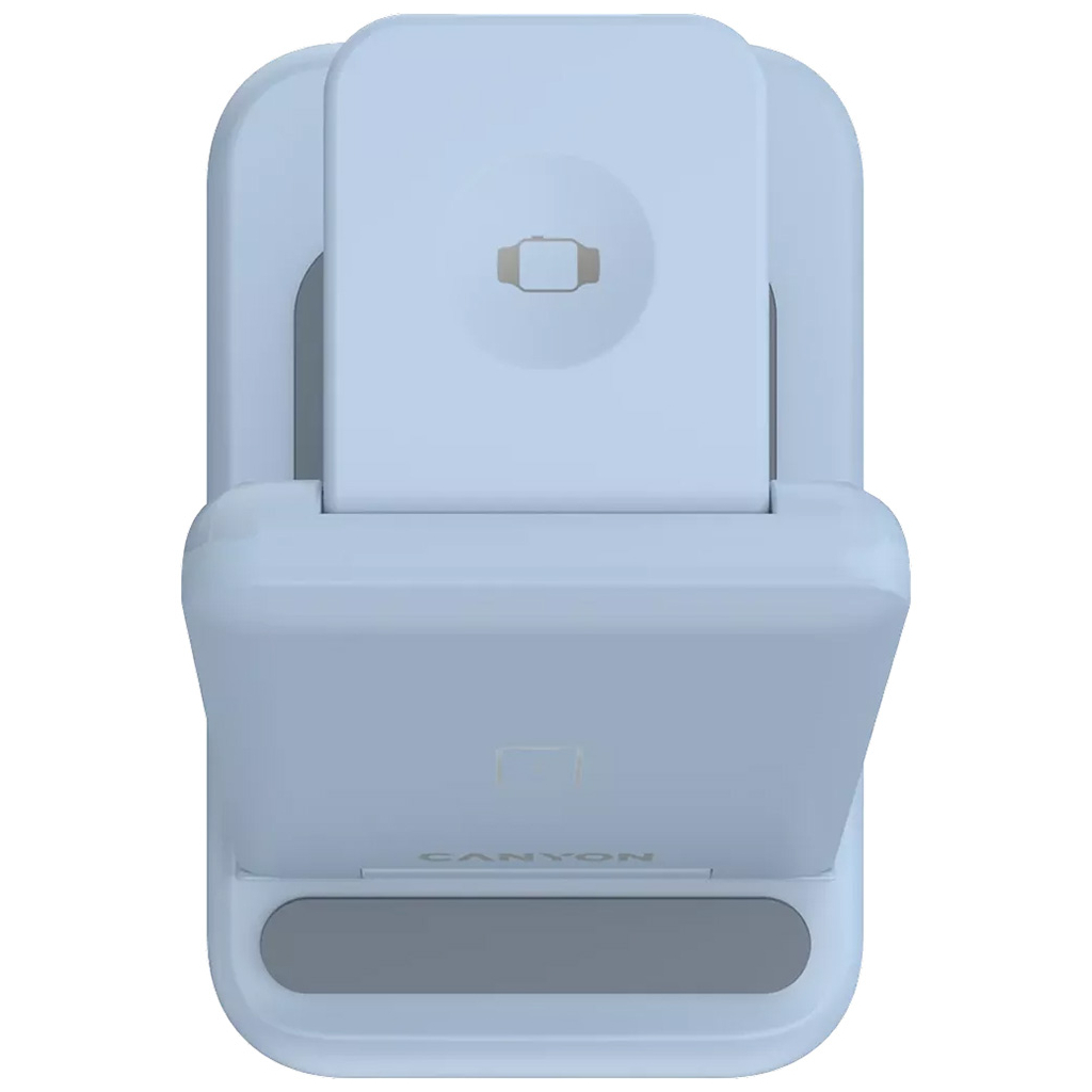 Зарядний пристрій Canyon WS-304 Foldable 3in1 Wireless charger Blue (CNS-WCS304BL) - зображення 6