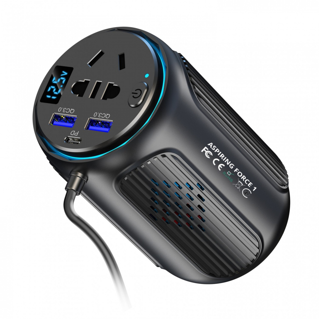 Автомобільний інвертор 12V/220V Force1 150W, PD20W Aspiring (FC.150) - зображення 2