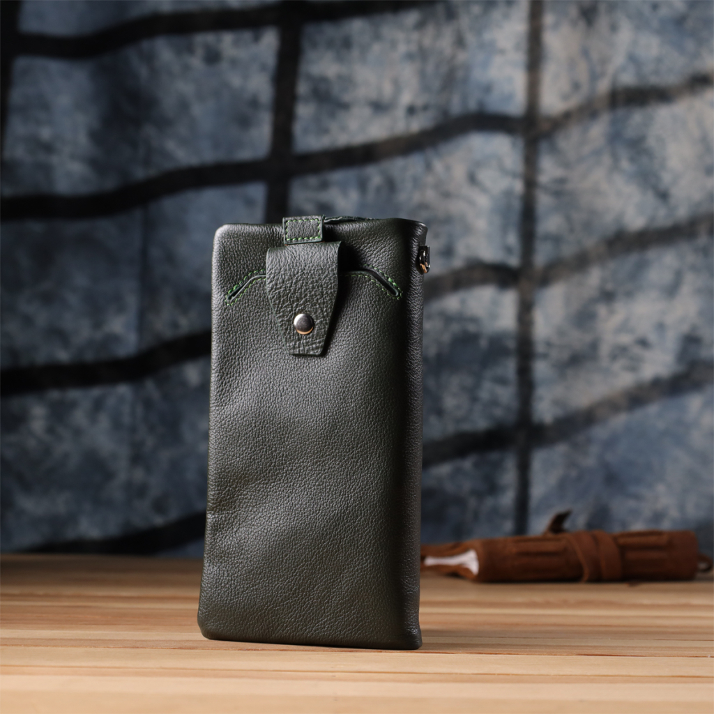 Гаманець ST Leather З відділенням під телефон Зелений (23103) - зображення 9