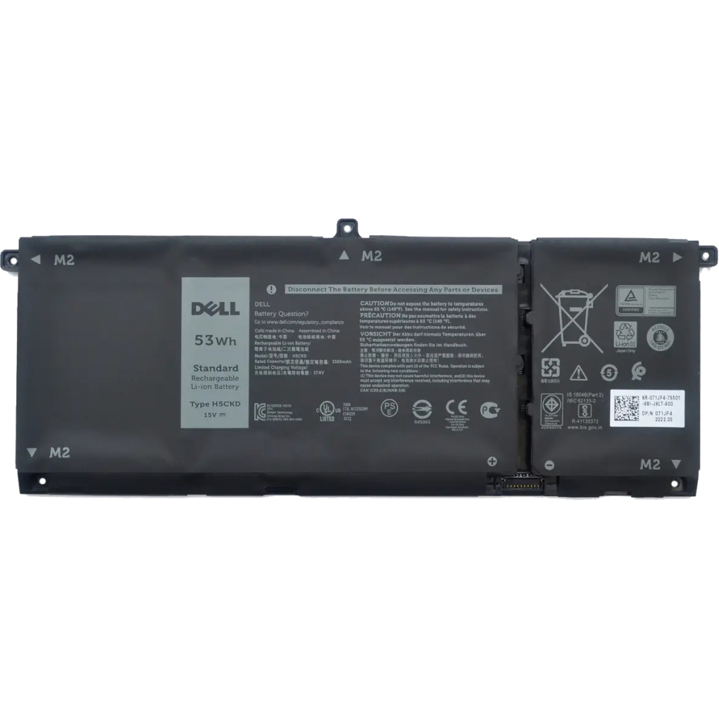 Акумулятор до ноутбука Dell Latitude 5501 H5CKD, 3360mAh (53Wh), 4cell, 15V, Li-ion, black (A47770) - зображення 1