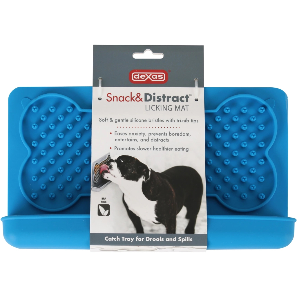 Посуд для собак Dexas Килимок для злизування ласощів горизонтальний (блакитний) (0084297309985) - зображення 3