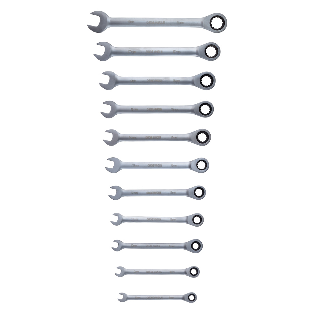 Ключ Sigma набір ріжково-накидних тріскачкові 11шт, 8-17, 19мм CrV (6010531) - picture 3