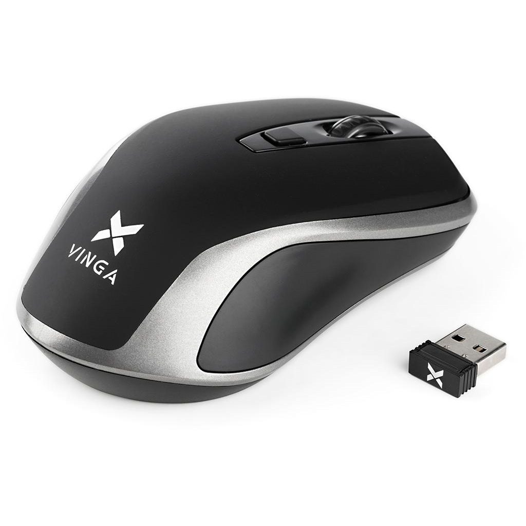 Мишка Vinga MSW-909 Silent black-grey - зображення 6