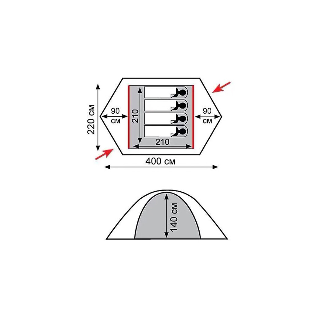 Намет Tramp Rock 4 V2 Green (UTRT-029-green) - зображення 12