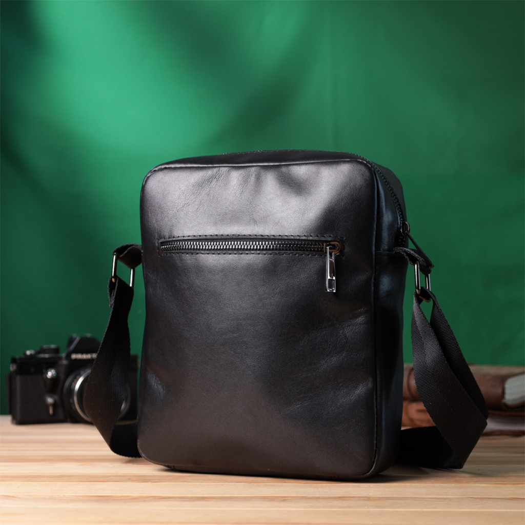 Сумка Shvigel Через плече з натуральної шкіри Чорна (22849) - зображення 10