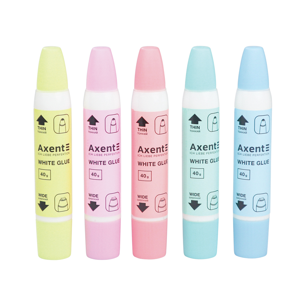 Клей Axent ПВА, 2 аплікатори: тонкий і широкий, 40 г (7202-A) - зображення 1