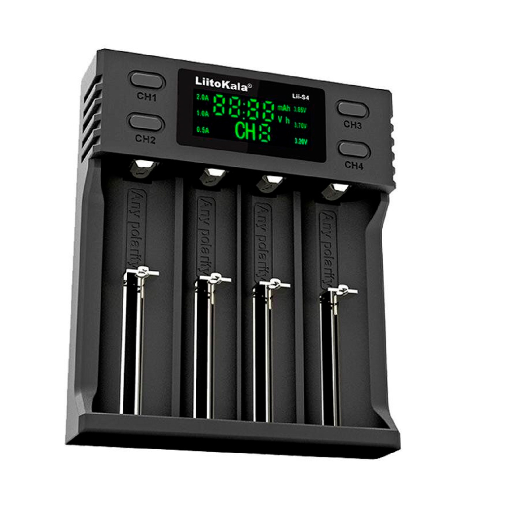 Зарядний пристрій для акумуляторів Liitokala 4 Slots, LCD дисплей, Li-ion/Ni-MH/Ni-Cd/AA/ААA/AAAA/С (Lii-S4) - изображение 1