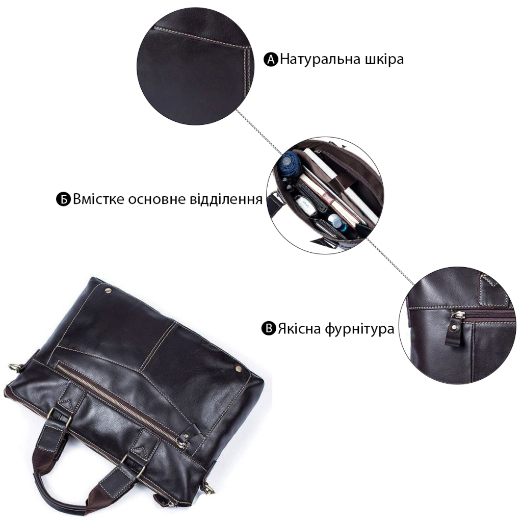 Сумка Vintage Коричнева (14665) - зображення 5