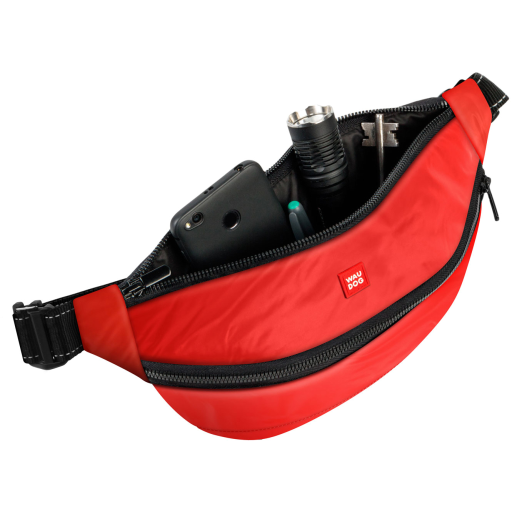 Поясна сумка-бананка для собак WAUDOG Family зі знімним ременем 33x17x10 см червона (56883) - зображення 2