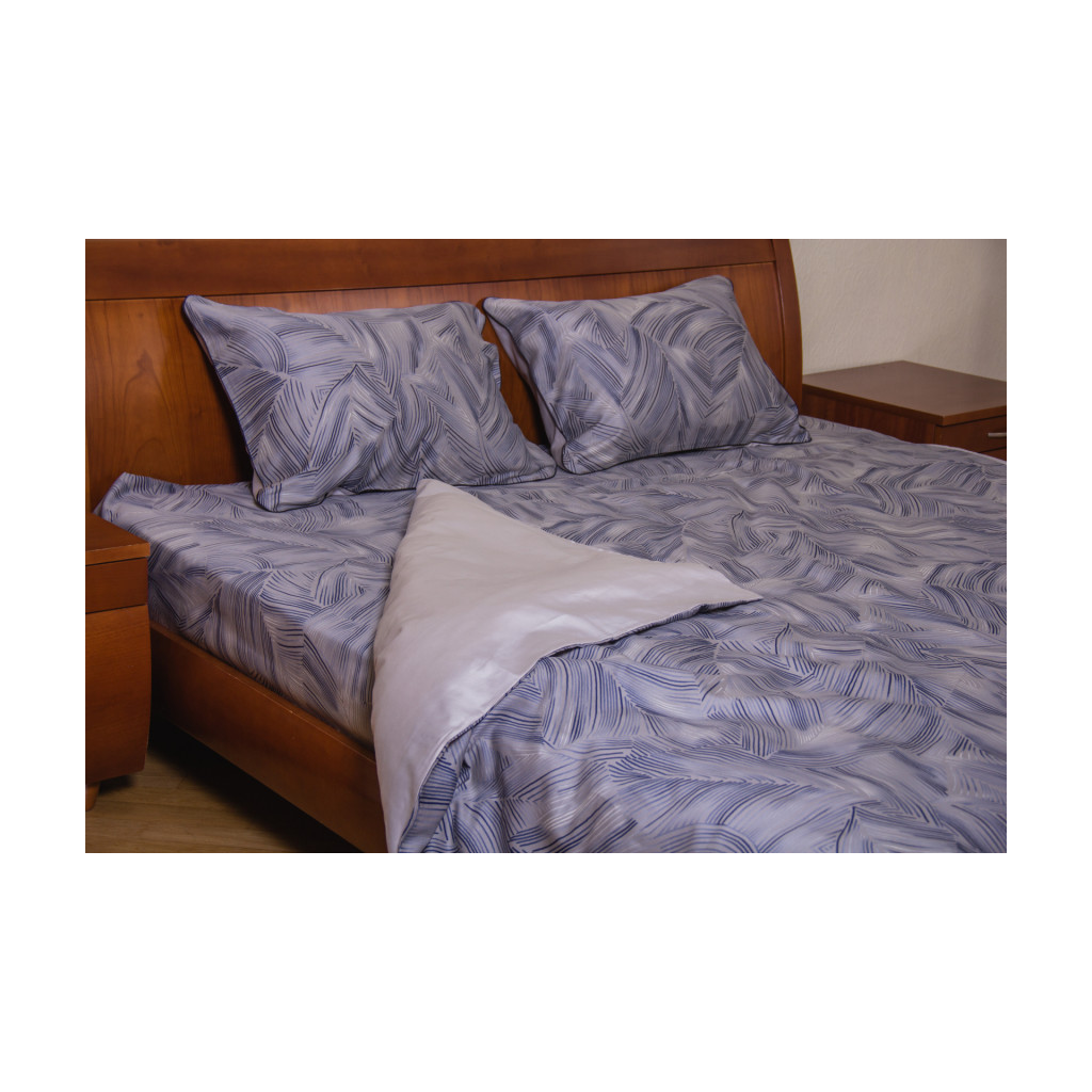 Простирадло Billerbeck ARIA сатин синьо-сіре 240х260 см (CN2116380UA2) - зображення 4