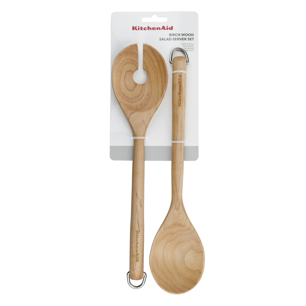 Ложка кухарська KitchenAid Coreline Набір для салату, 2 шт, 30 см, береза (KQR713OHE) - зображення 4