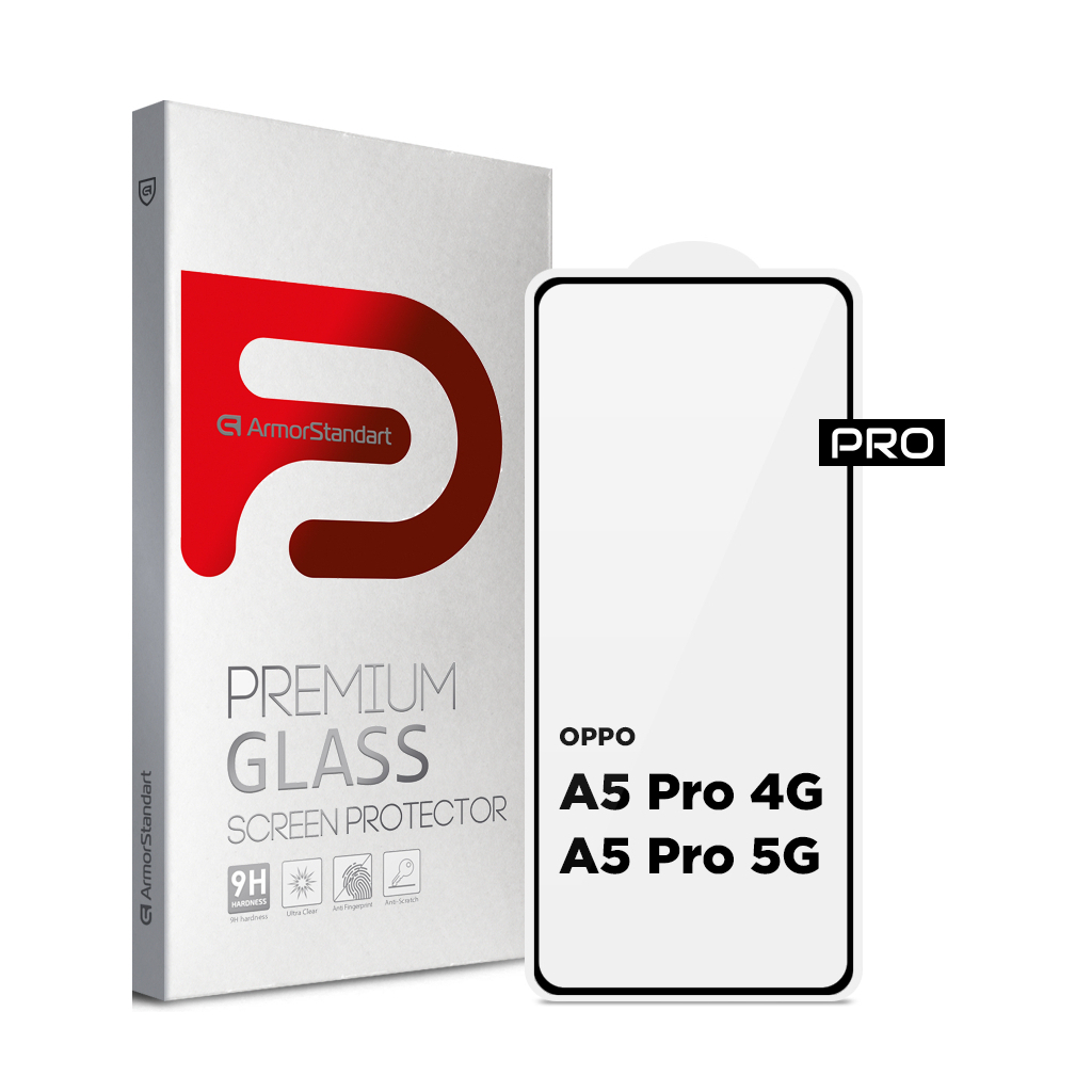 Скло захисне Armorstandart Pro OPPO A5 Pro 4G / A5 Pro 5G Black (ARM85390) - зображення 1