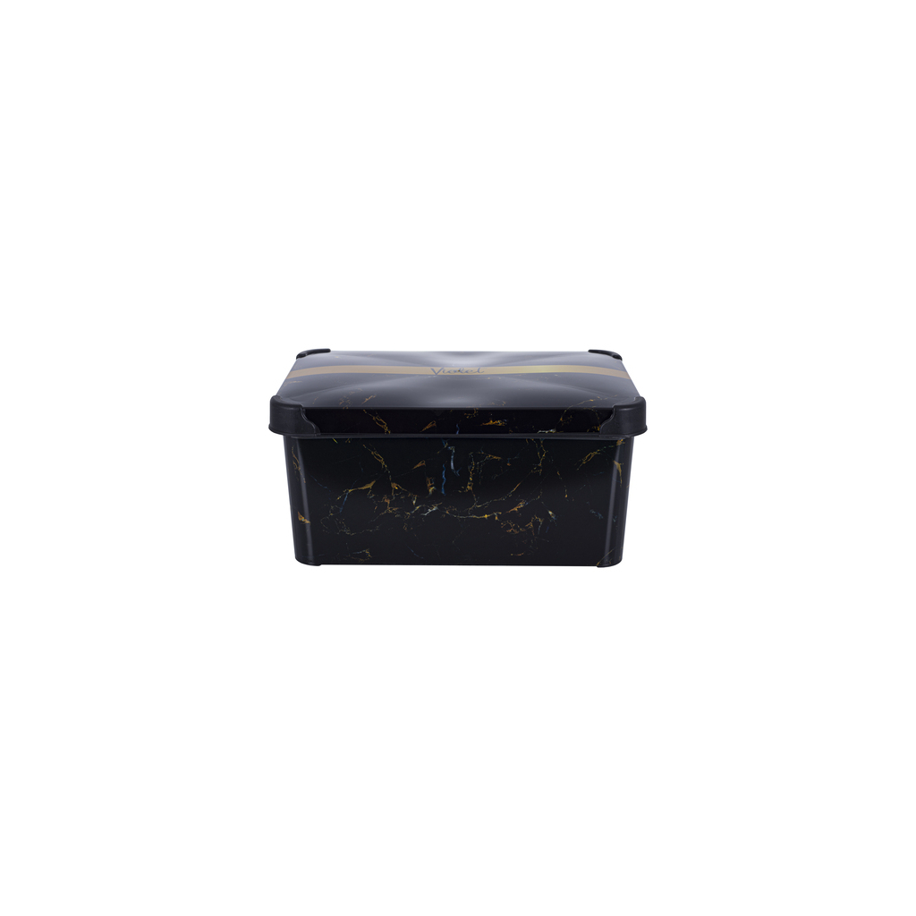 Контейнер для зберігання Violet House 0647 Decor Marble Black 10 л (0647 DECOR Marble BLACK з/кр. 10) - изображение 2