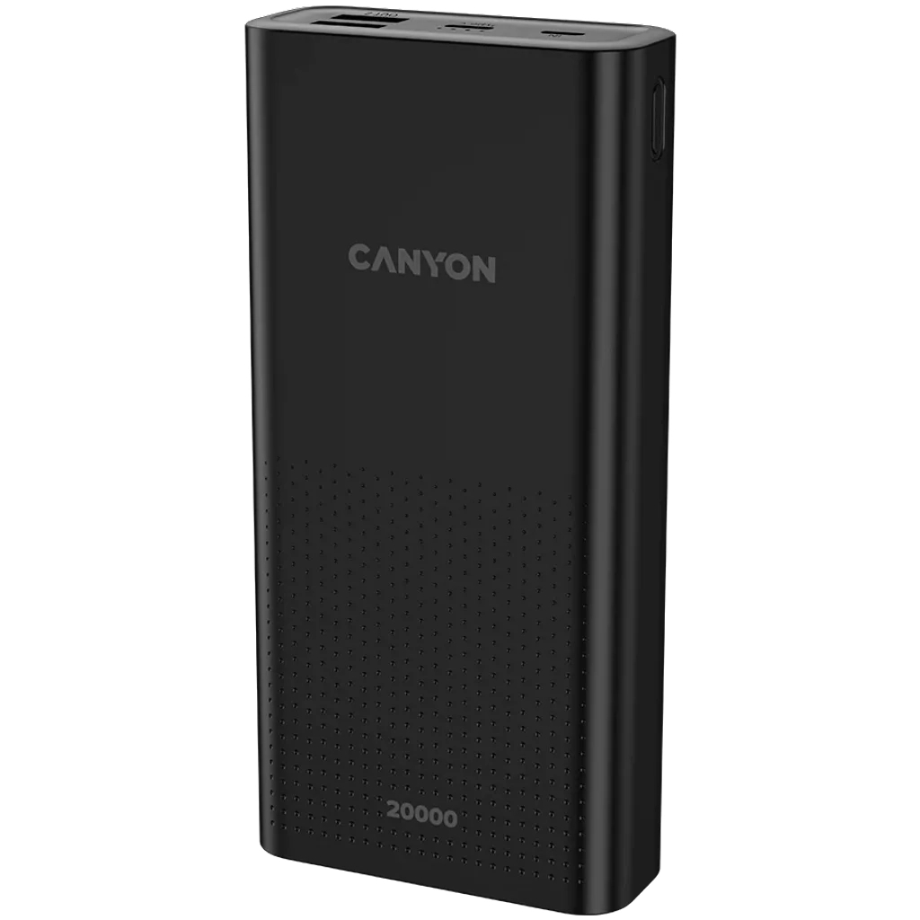 Батарея універсальна Canyon 20000mAh, Input 5V/2A, Output 5V/2.1A(Max), Black (CNE-CPB2001B) - зображення 2
