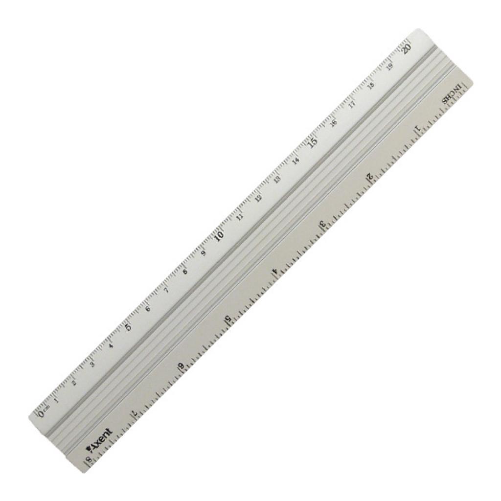 Лінійка Axent aluminum, 20cm, grey (7420-А) - зображення 1