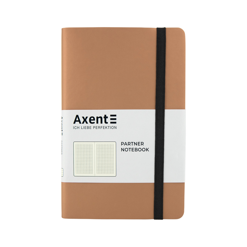Блокнот Axent Partner Soft, 125х195, 96 арк., кліт., золотий (8206-35-A) - зображення 1