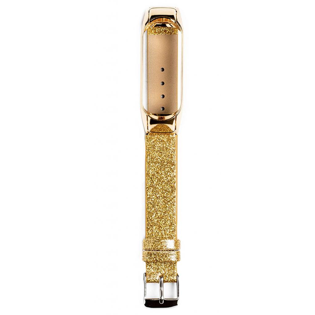 Ремінець до фітнес браслета XoKo Leather для Xiaomi Mi Band 3/4 Gold Spase (XK-XM-LT-GD) - зображення 3