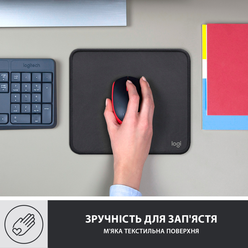 Килимок для мишки Logitech Mouse Pad Studio Series Graphite (956-000049) - зображення 6