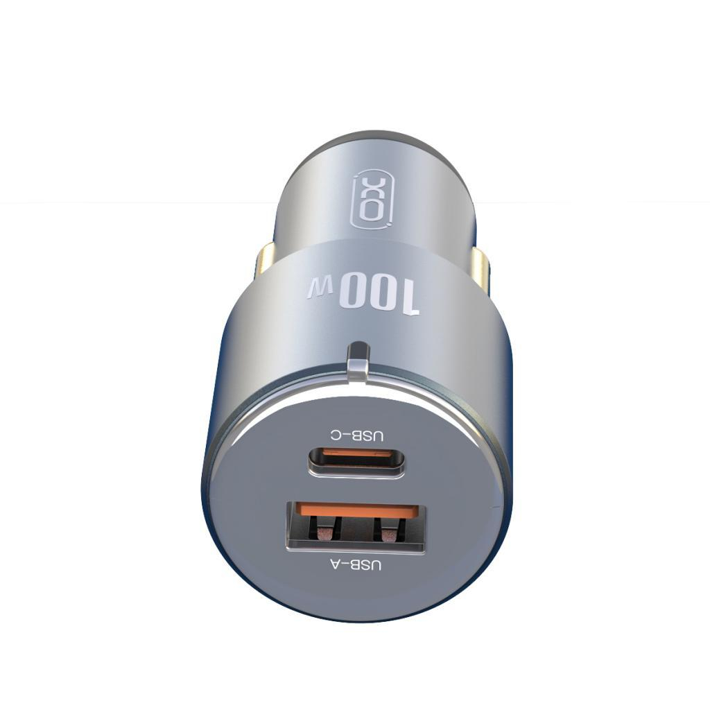 Зарядний пристрій XO CC47 1 USB 65W + 1 Type-C PD 35W (100W) Black (XO-CC47-BK) - зображення 2