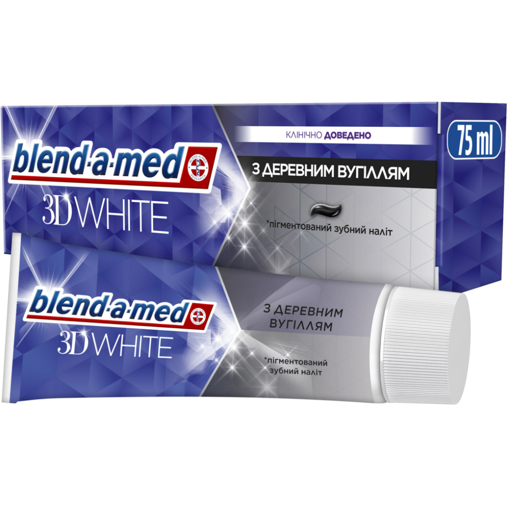 Зубна паста Blend-a-med 3D White З деревним вугіллям 75 мл (8006540793114) - зображення 1
