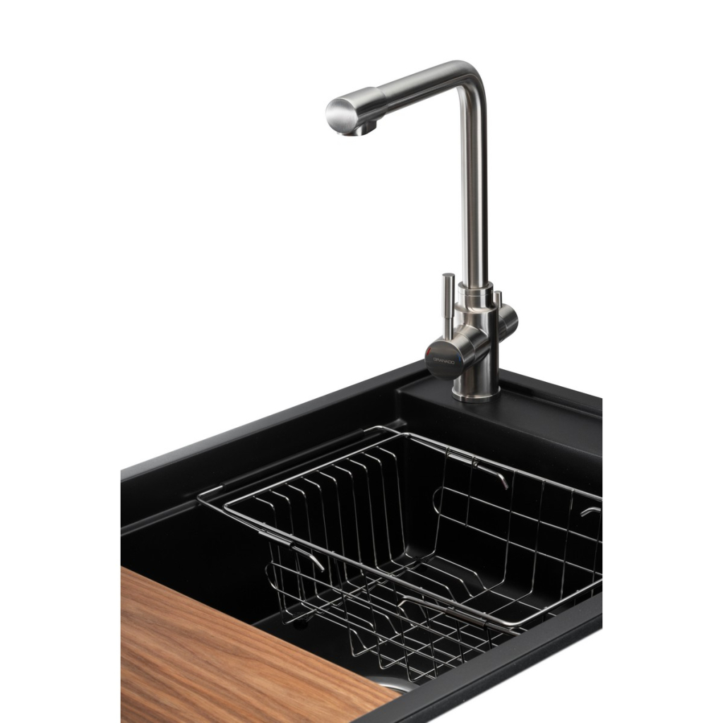 Мийка кухонна GRANADO Optimal Artes black shine (+ змішувач Badalona LUX inox + дозатор Redondo inox + ко (ksg1201) - зображення 2