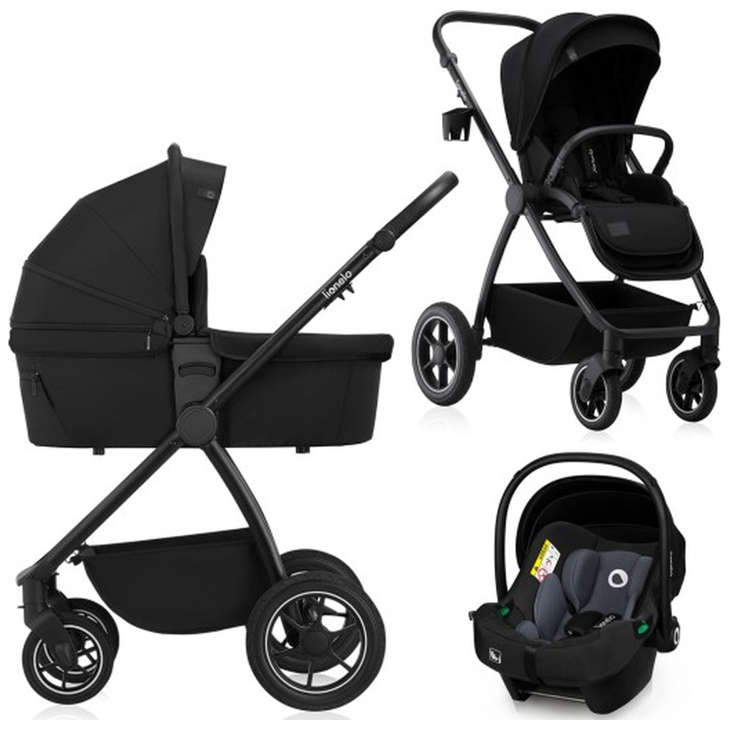 Коляска Lionelo 3 в 1 MERIL 3IN1 BLACK ONYX (LO-MERIL 3IN1 BLACK ONYX) - зображення 1
