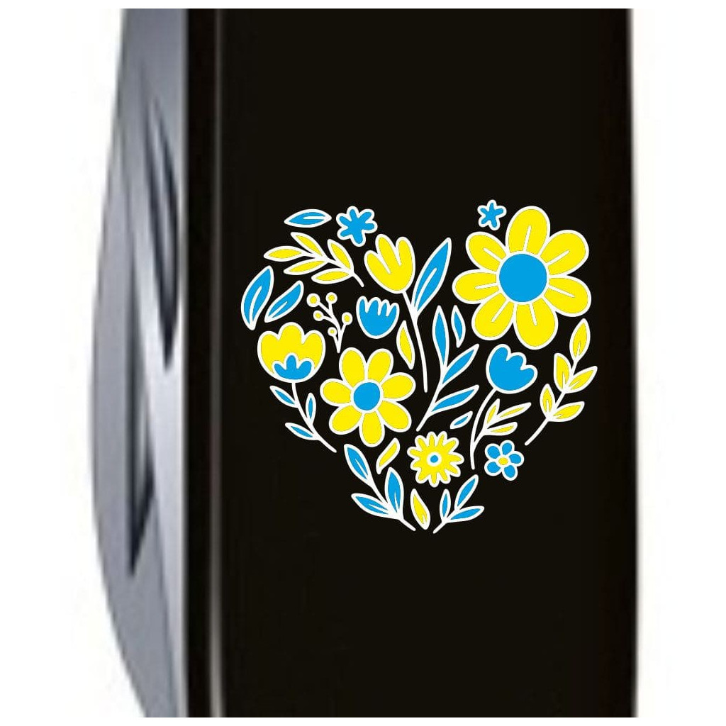 Ніж Victorinox Spartan Ukraine 91 мм Чорний Квіткове серце (1.3603.3_T1246u) - зображення 3