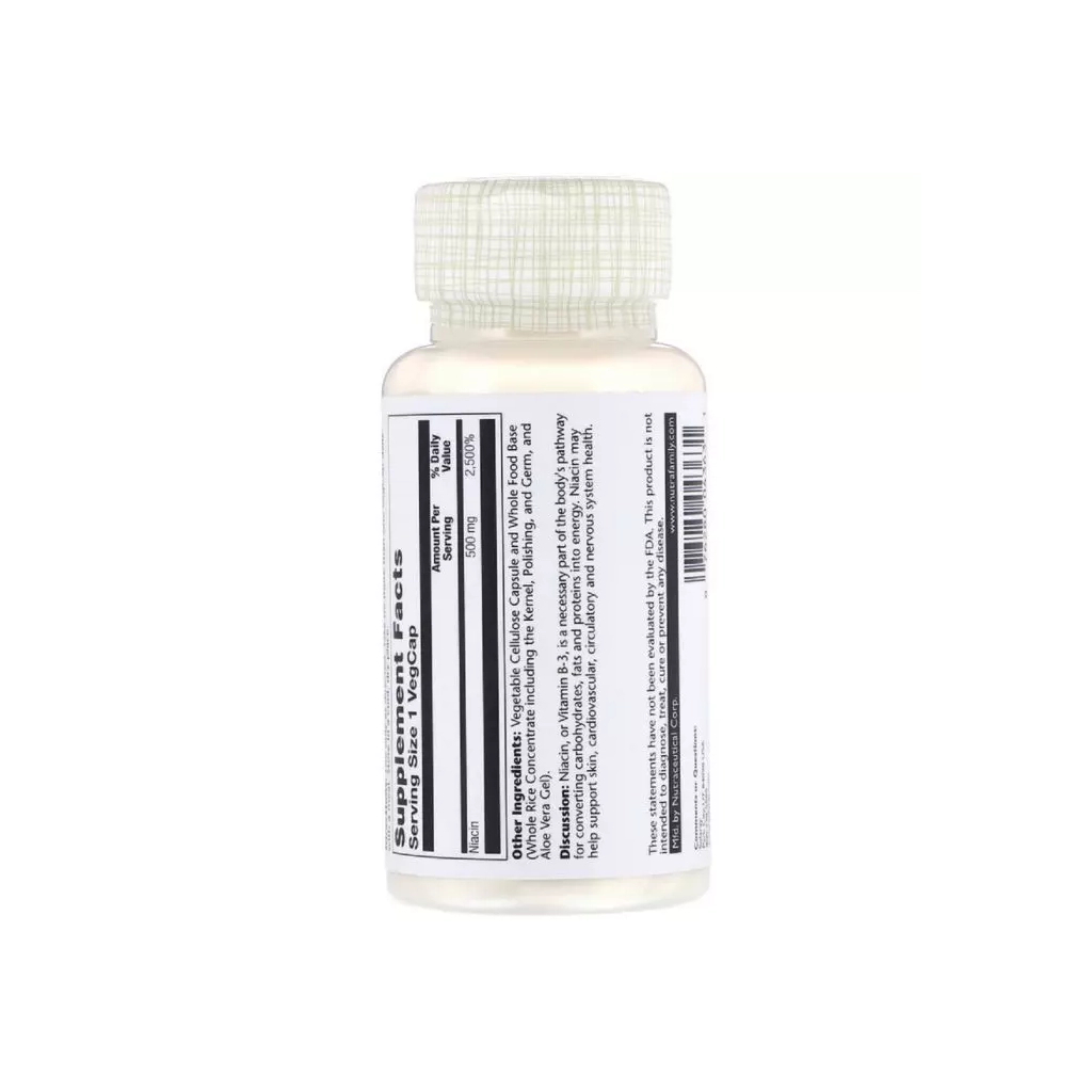 Вітамін Solaray Ніацин, 500 Мг, 100 капсул (SOR-04363) - зображення 2