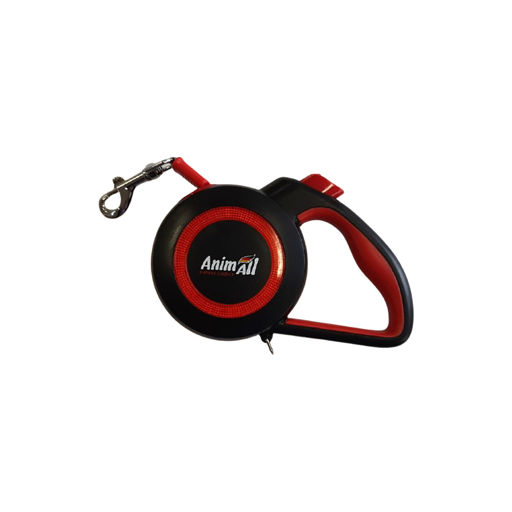 Повідець для собак AnimAll Reflector MS7110-5M L до 50 кг 5 м (червоно-чорний) (4820224500539) - зображення 1